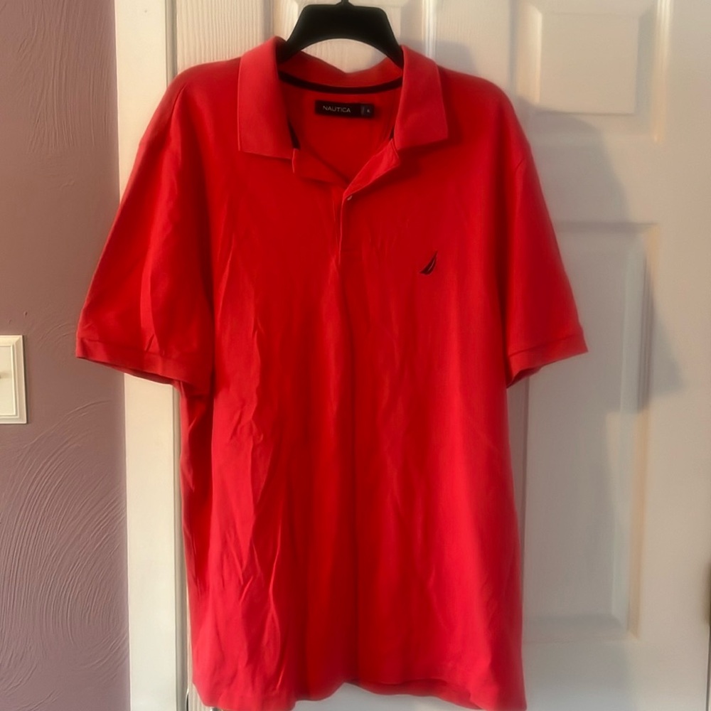 Men’s Nautical Polo- Coral colored